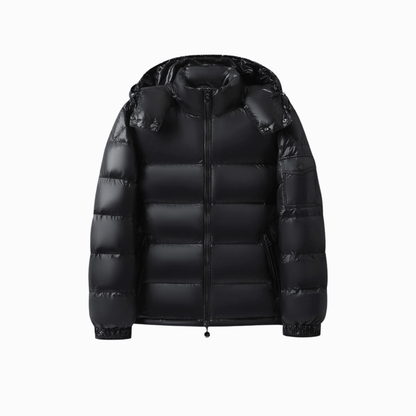 HOODED PUFFER JACKA - Svart