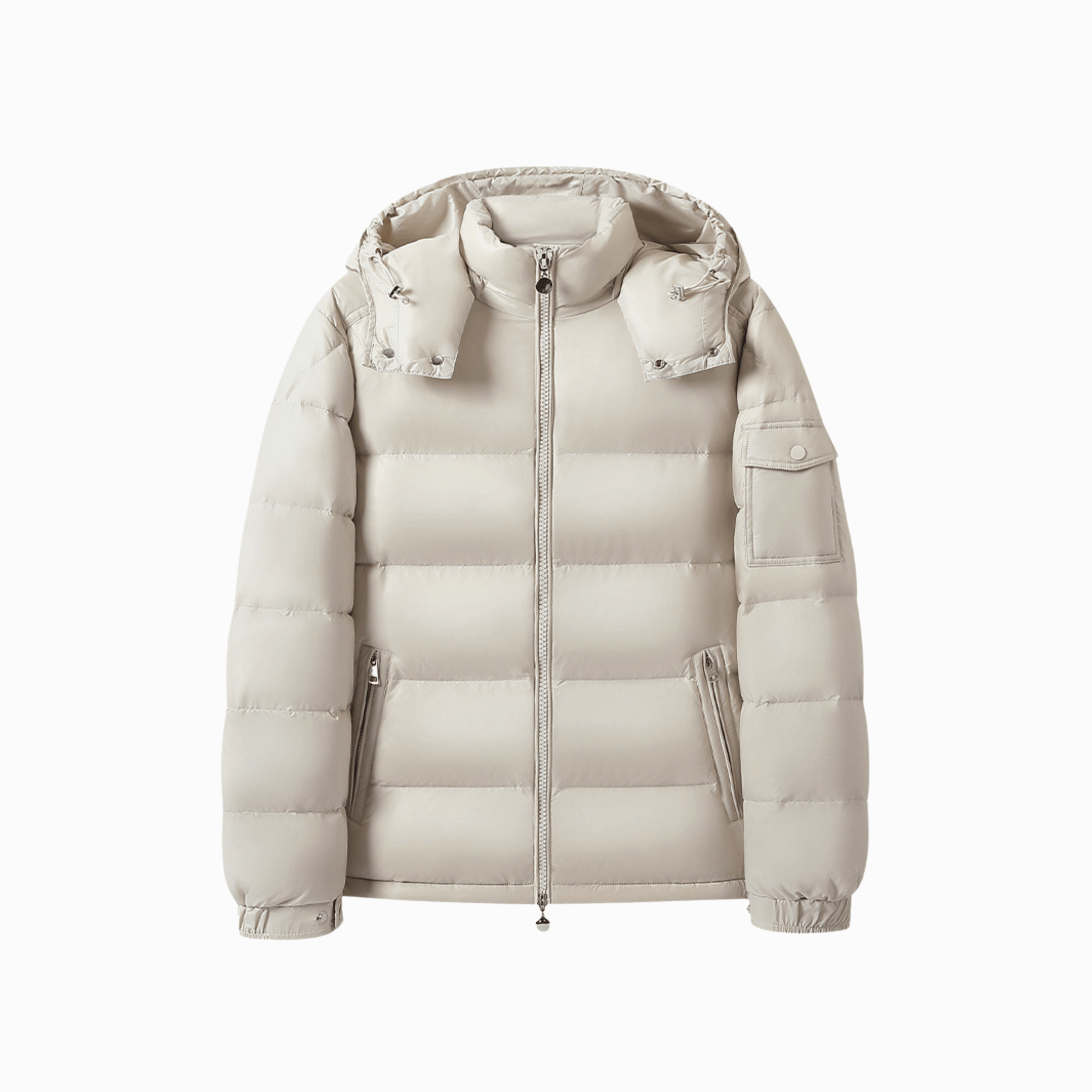 HOODED PUFFER JACKA - Vit