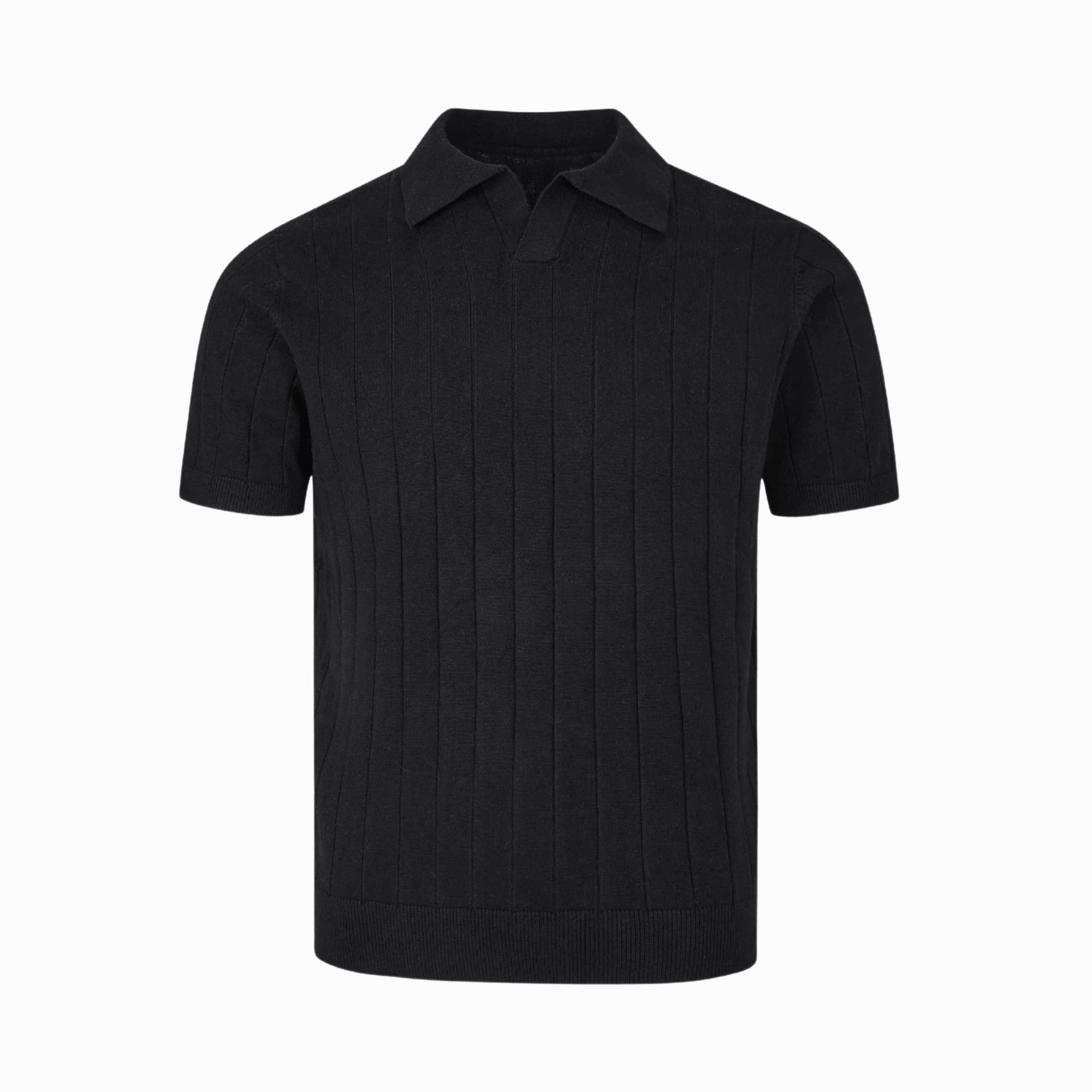 KNIT POLO - Svart