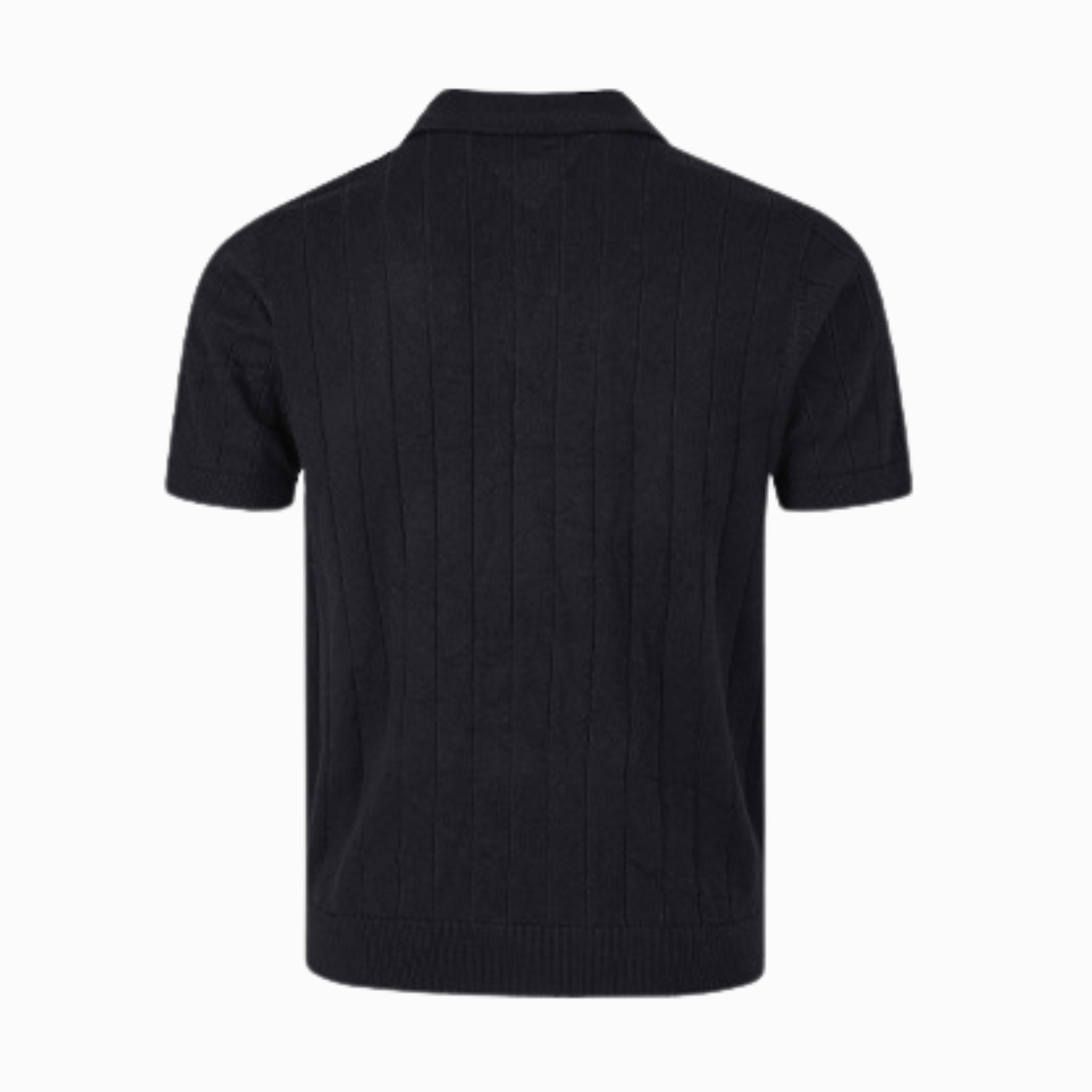 KNIT POLO - Svart