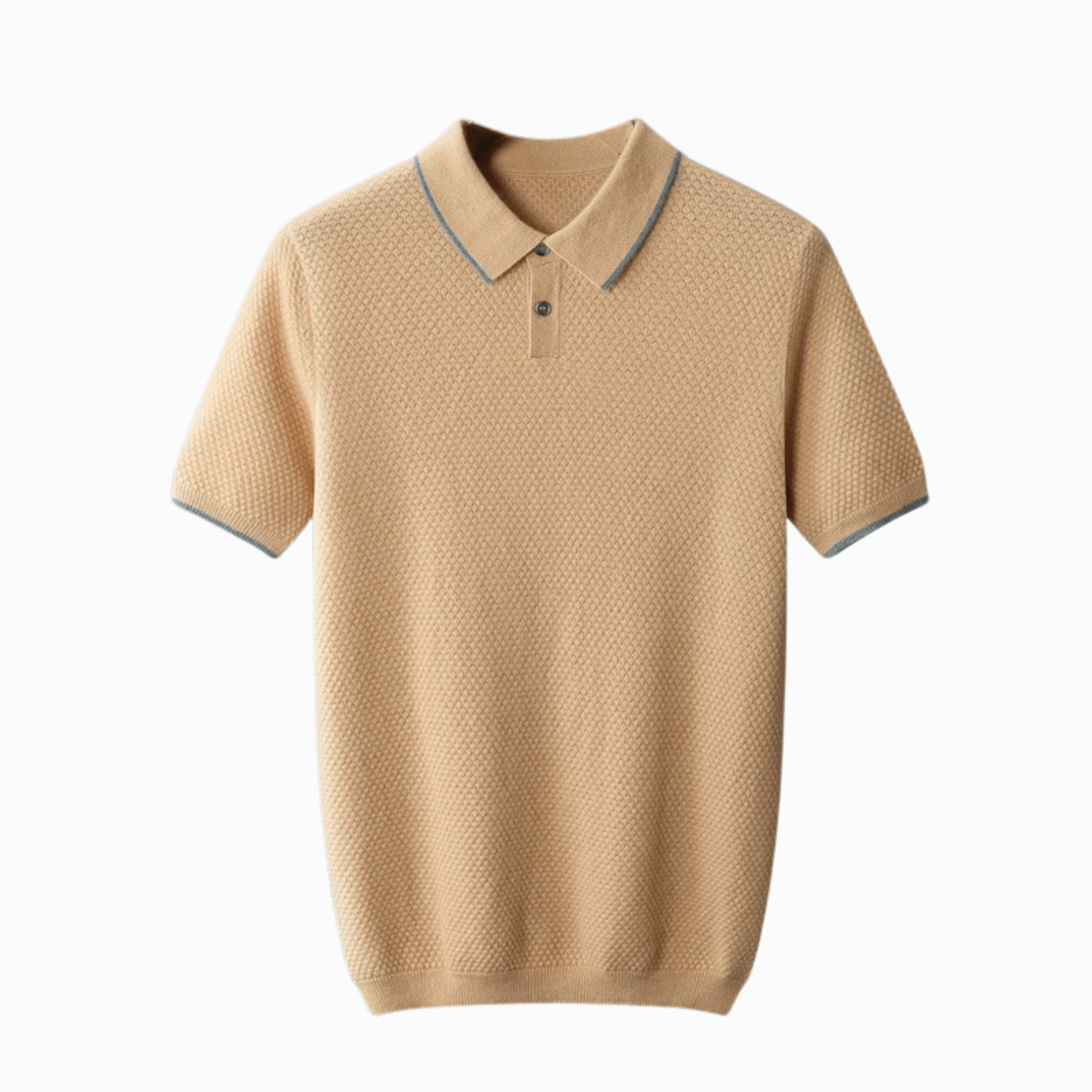 LUXE KASHMIR KNIT POLO - Khaki