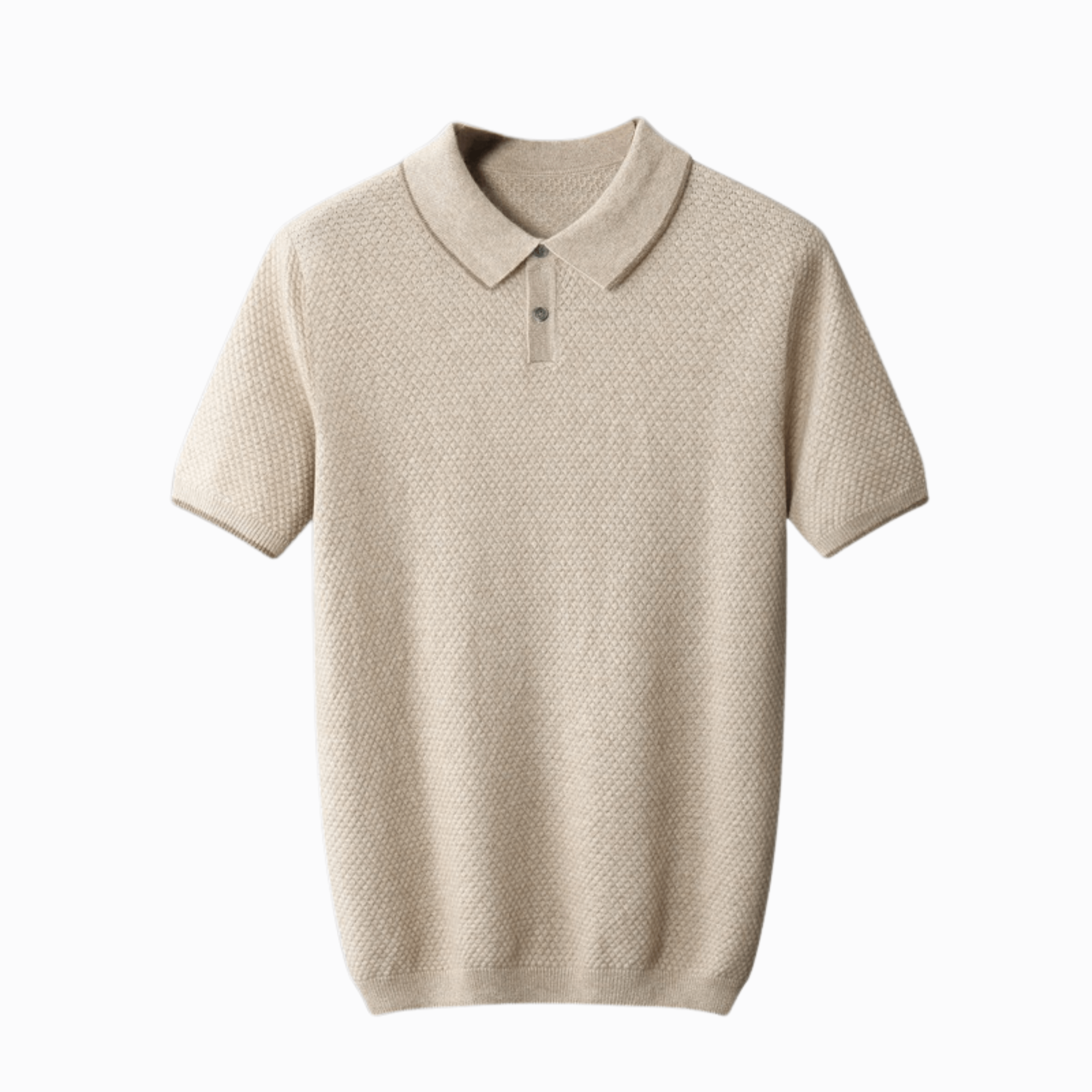LUXE KASHMIR KNIT POLO - Beige