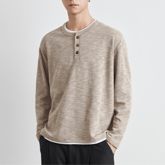 HENLEY TRÖJA - Beige