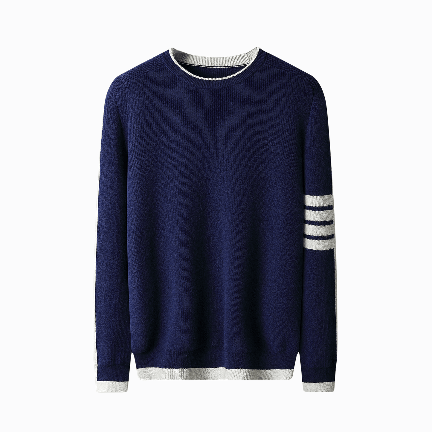 RIBBED-KNIT CREWNECK - Navy