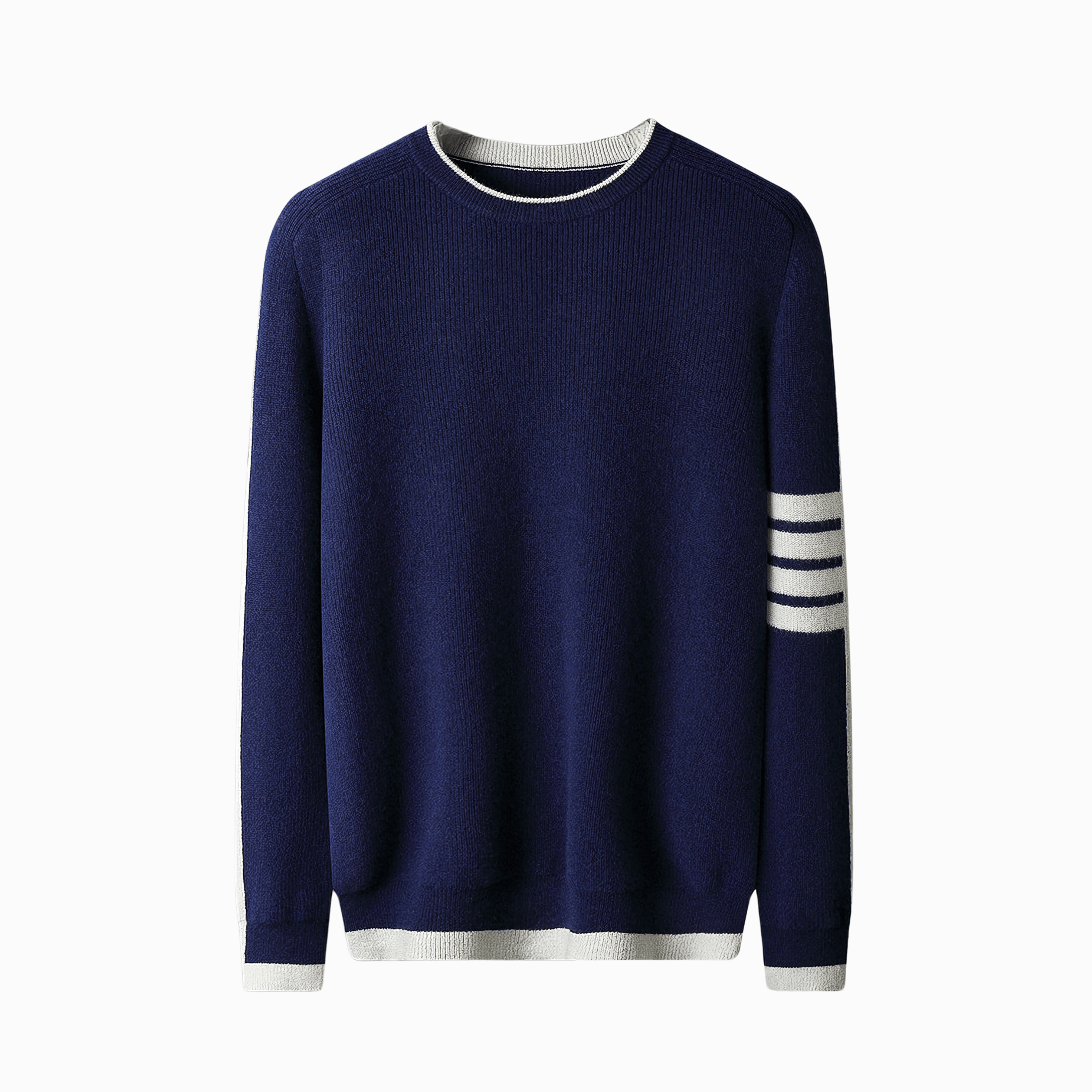 RIBBED-KNIT CREWNECK - Navy
