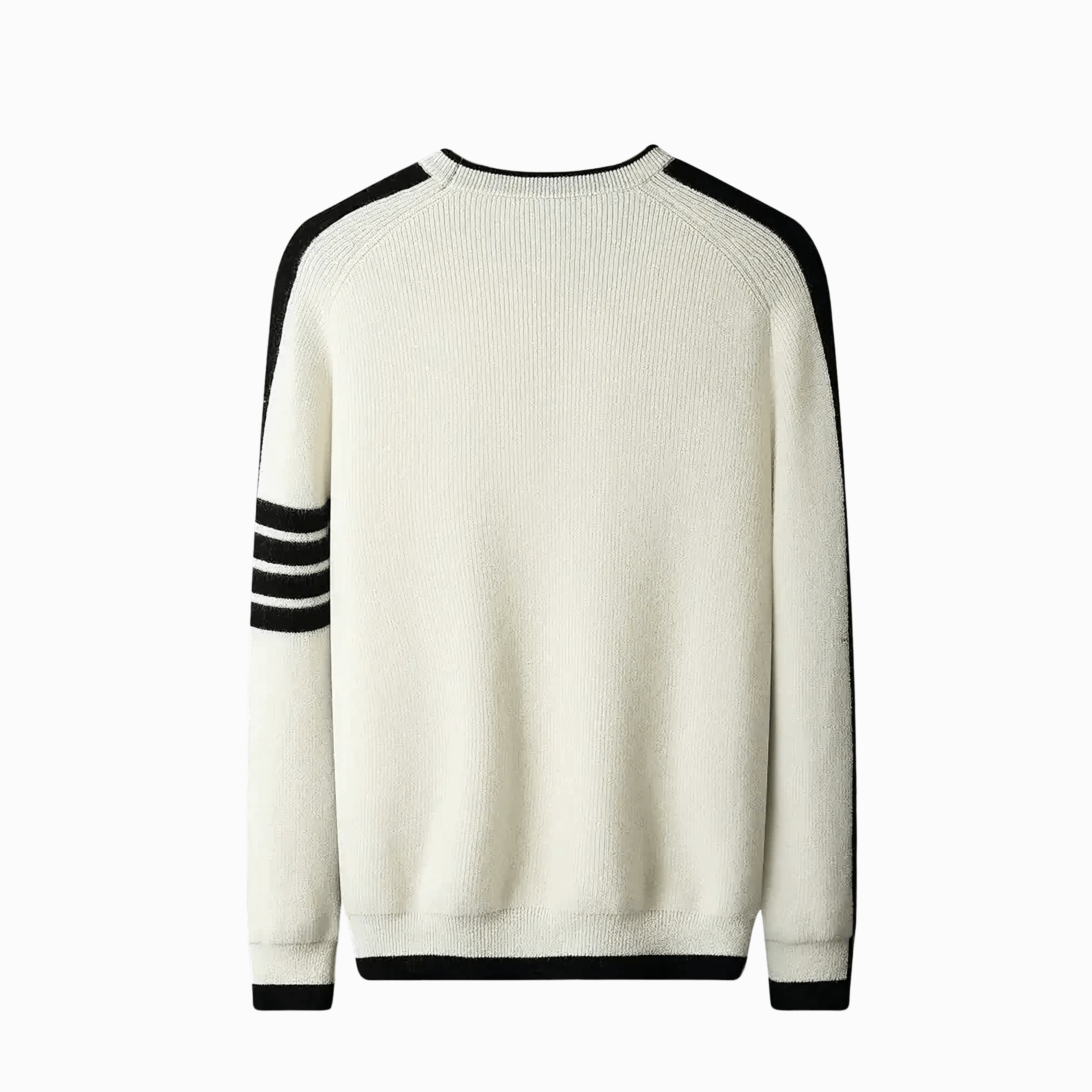 RIBBED-KNIT CREWNECK - Vit