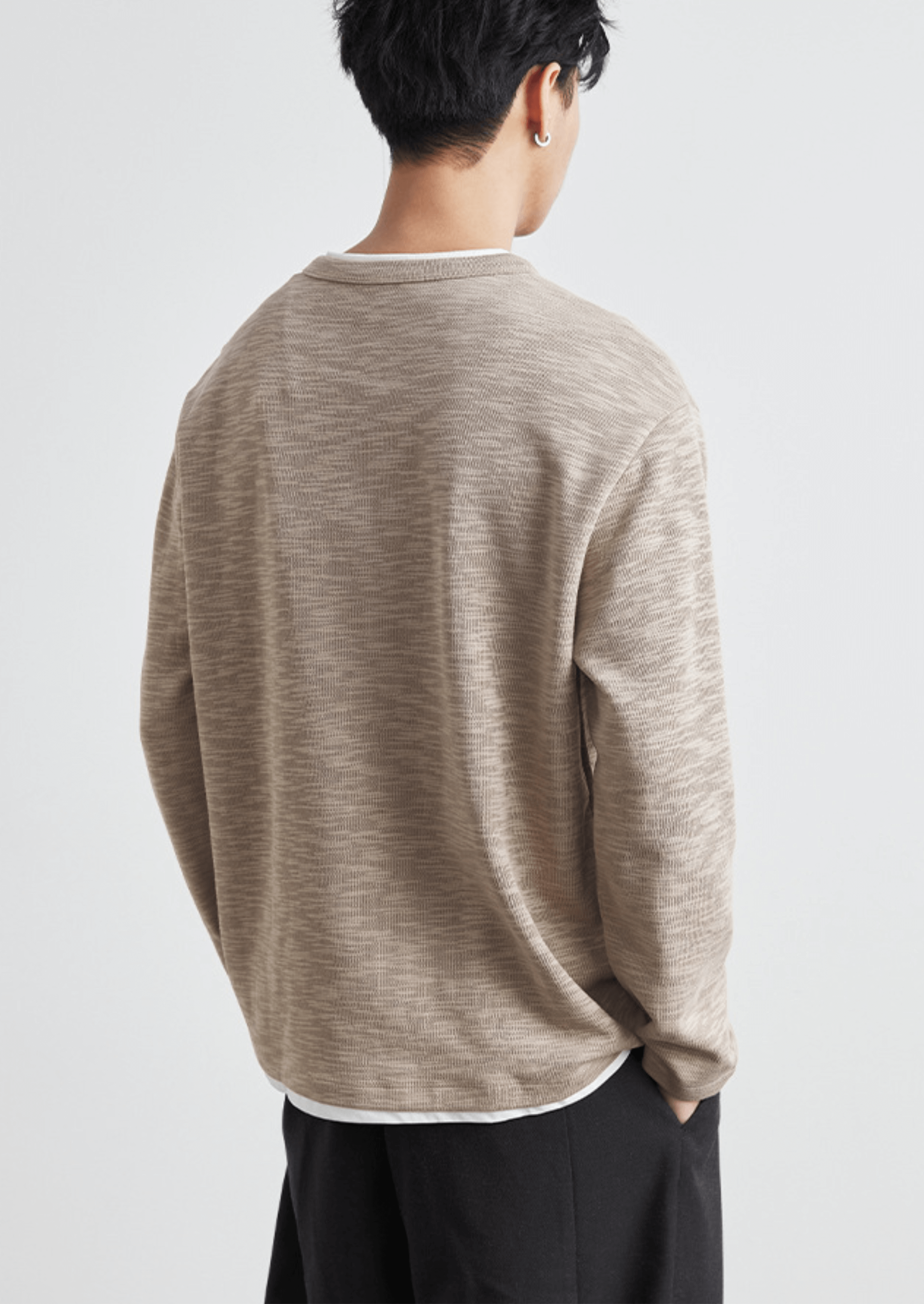 HENLEY TRÖJA - Beige