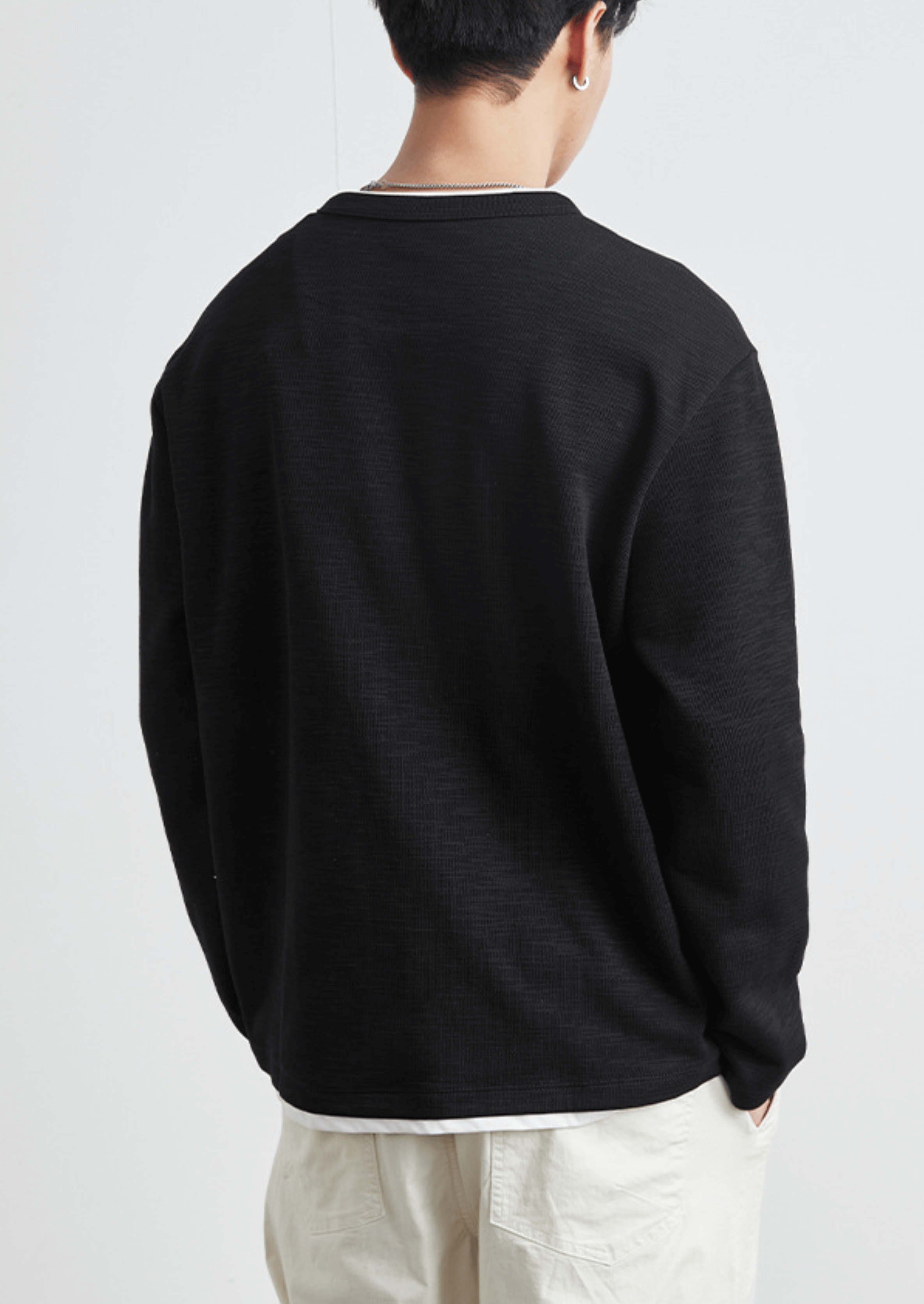 HENLEY TRÖJA - Svart